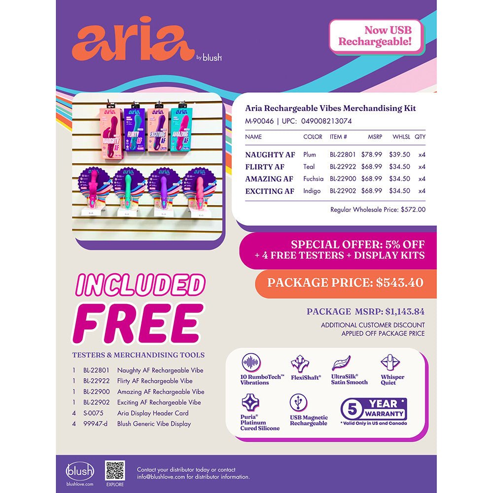aria-rechargeable-vibes-merchandising-kit Aria Rechargeable Vibes Merchandising Kit - Image 1