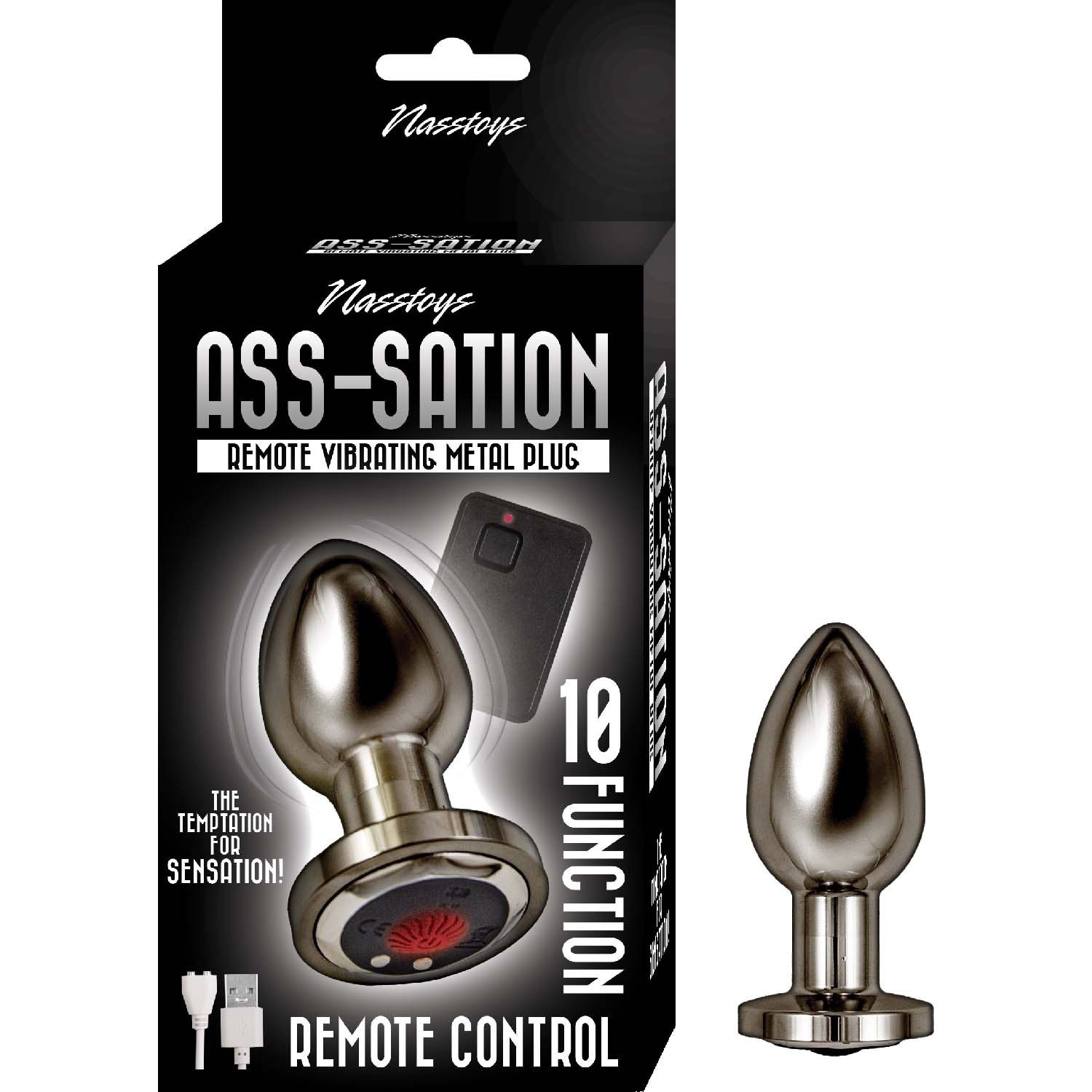 ass-sation-remote-vibrating-metal-plug-black Ass-Sation Remote Vibrating Metal Plug - Black - Image 1