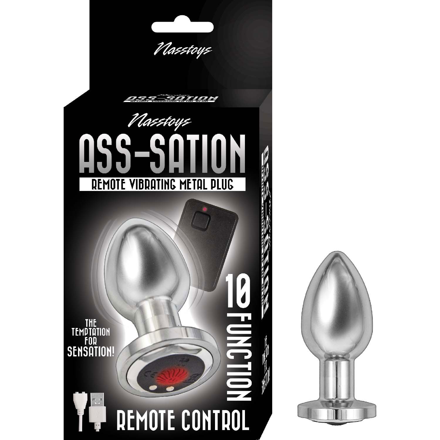 ass-sation-remote-vibrating-metal-plug-silver Ass-Sation Remote Vibrating Metal Plug - Silver - Image 1