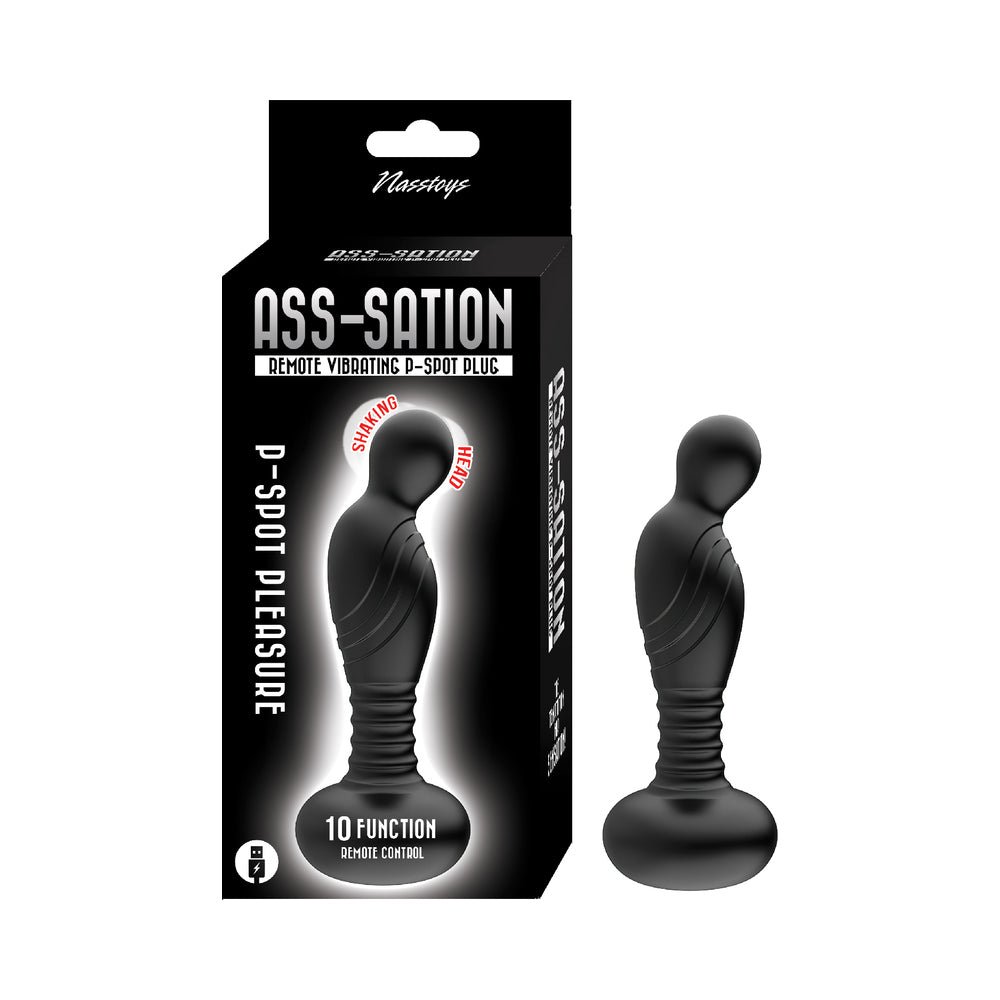 ass-sation-remote-vibrating-p-spot-plug-black Ass-Sation Remote Vibrating P-Spot Plug Black - Image 1