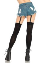 Attached Clip Garter Thigh Highs - One Size - Image 2
