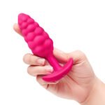 b-Vibe Bump Texture Plug Small Vibrating Rechargeable Silicone Anal Plug – Hot Pink - Image 7