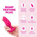 b-Vibe Bump Texture Plug Small Vibrating Rechargeable Silicone Anal Plug – Hot Pink - Image 9
