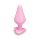 b-Vibe Butties B-Mine Heart Base Silicone Anal Plug – Light Pink - Image 3