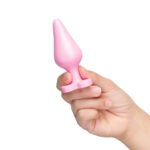 b-Vibe Butties B-Mine Heart Base Silicone Anal Plug – Light Pink - Image 7