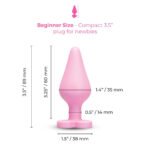 b-Vibe Butties B-Mine Heart Base Silicone Anal Plug – Light Pink - Image 9