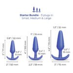 b-Vibe Butties Beginner Booty Bundle – Three Graduated Anal Plugs – Blue - Image 9
