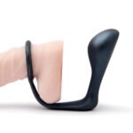 b-Vibe Butties Ringer Cock Ring & Prostate Plug – Gray - Image 4