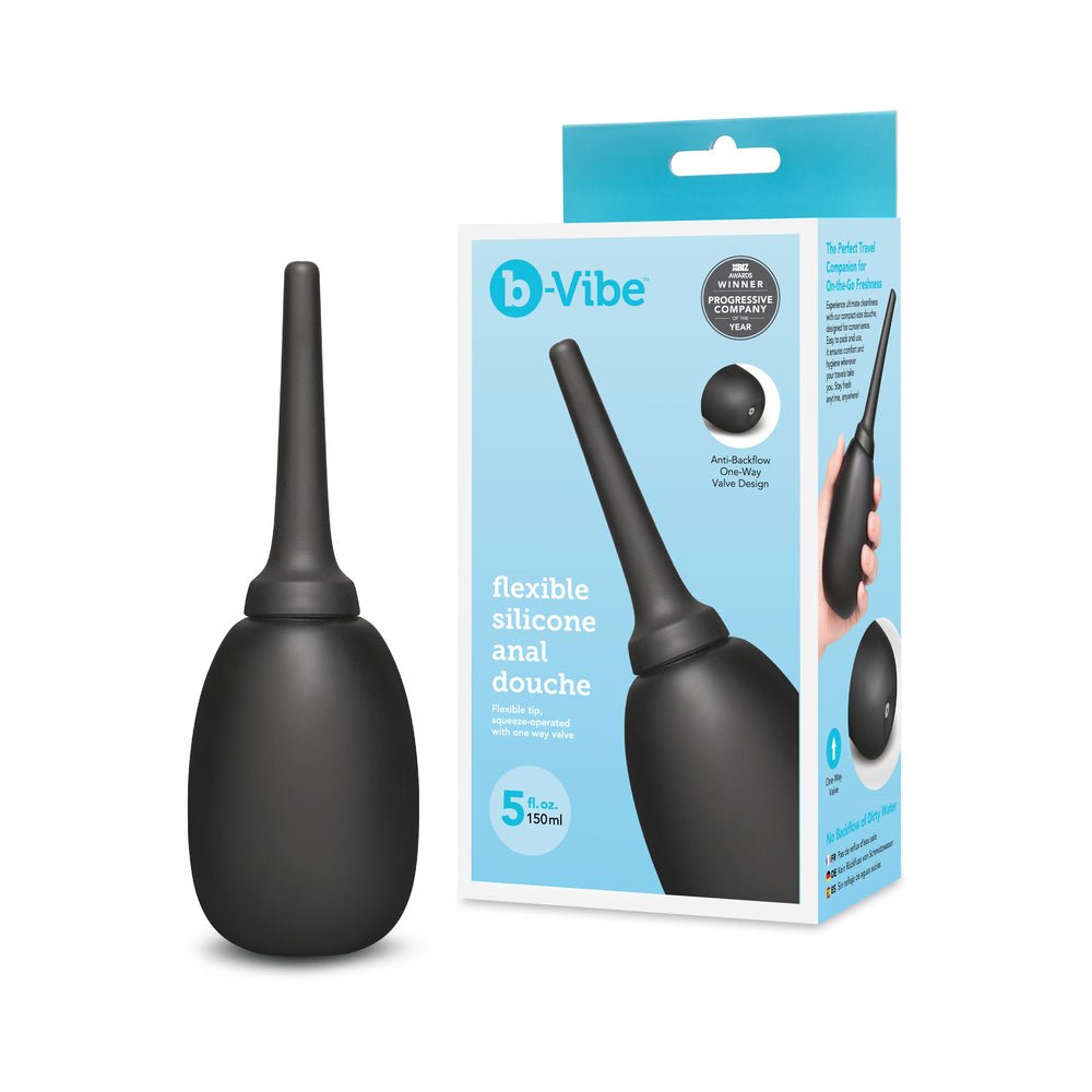 b-vibe-flexible-silicone-anal-douche-black b-Vibe Flexible Silicone Anal Douche Black - Image 1