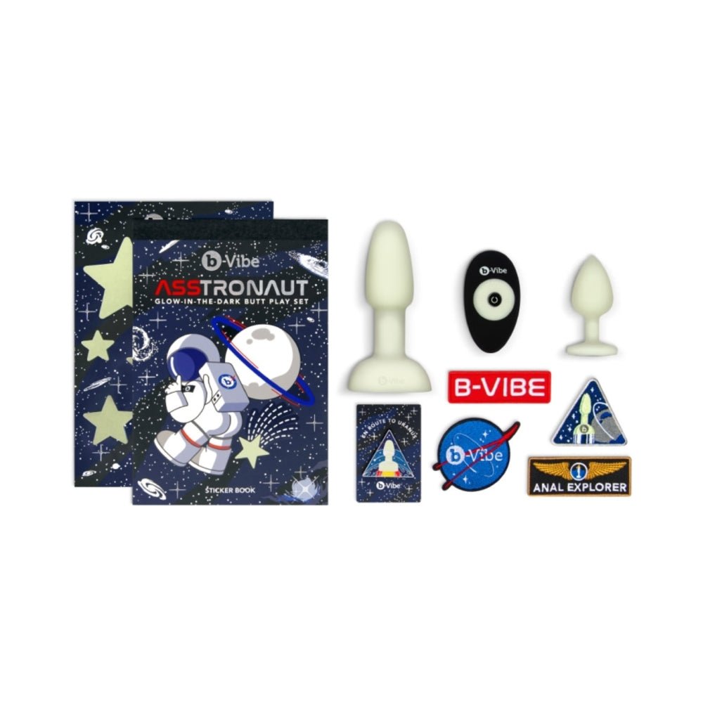 b-vibe-limited-edition-10-piece-asstronaut-glow-in-the-dark-butt-play-set b-Vibe Limited Edition 10-Piece Asstronaut Glow-in-the-Dark Butt Play Set - Image 1