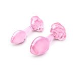 b-Vibe Pink Roses Borosilicate Glass Anal Plug Training Set – Light Pink - Image 4