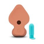 b-Vibe Slipskin Realistic Silicone Dildo 10 in. Curved Mocha - Image 6