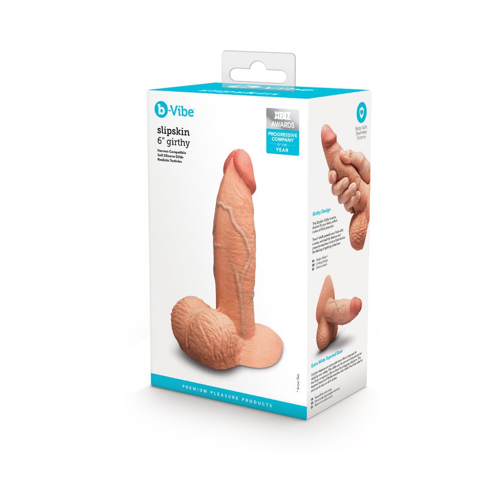 b-vibe-slipskin-realistic-silicone-dildo-6-in-girthy-mocha b-Vibe Slipskin Realistic Silicone Dildo 6 in. Girthy Mocha - Image 1