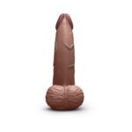 b-Vibe Slipskin Realistic Silicone Dildo 6.5 in. Curved Brown - Image 2
