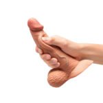b-Vibe Slipskin Realistic Silicone Anal Dildo 6.5 in. Mocha - Image 6