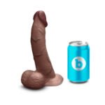 b-Vibe Slipskin Realistic Silicone Dildo 8 in. Curved Brown - Image 9