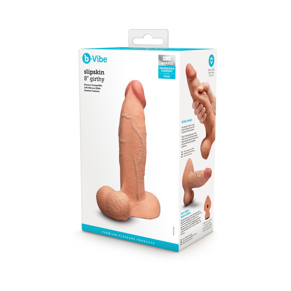 b-vibe-slipskin-realistic-silicone-dildo-8-in-girthy-mocha b-Vibe Slipskin Realistic Silicone Dildo 8 in. Girthy Mocha - Image 1