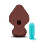 b-Vibe Slipskin Realistic Silicone Dildo 9 in. Curved Brown - Image 5