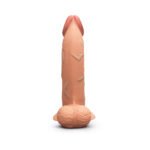b-Vibe Slipskin Realistic Silicone Dildo 9 in. Curved Mocha - Image 2