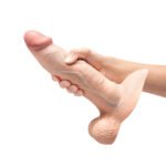 b-Vibe Slipskin Realistic Silicone Dildo 9 in. Girthy Cream - Image 7