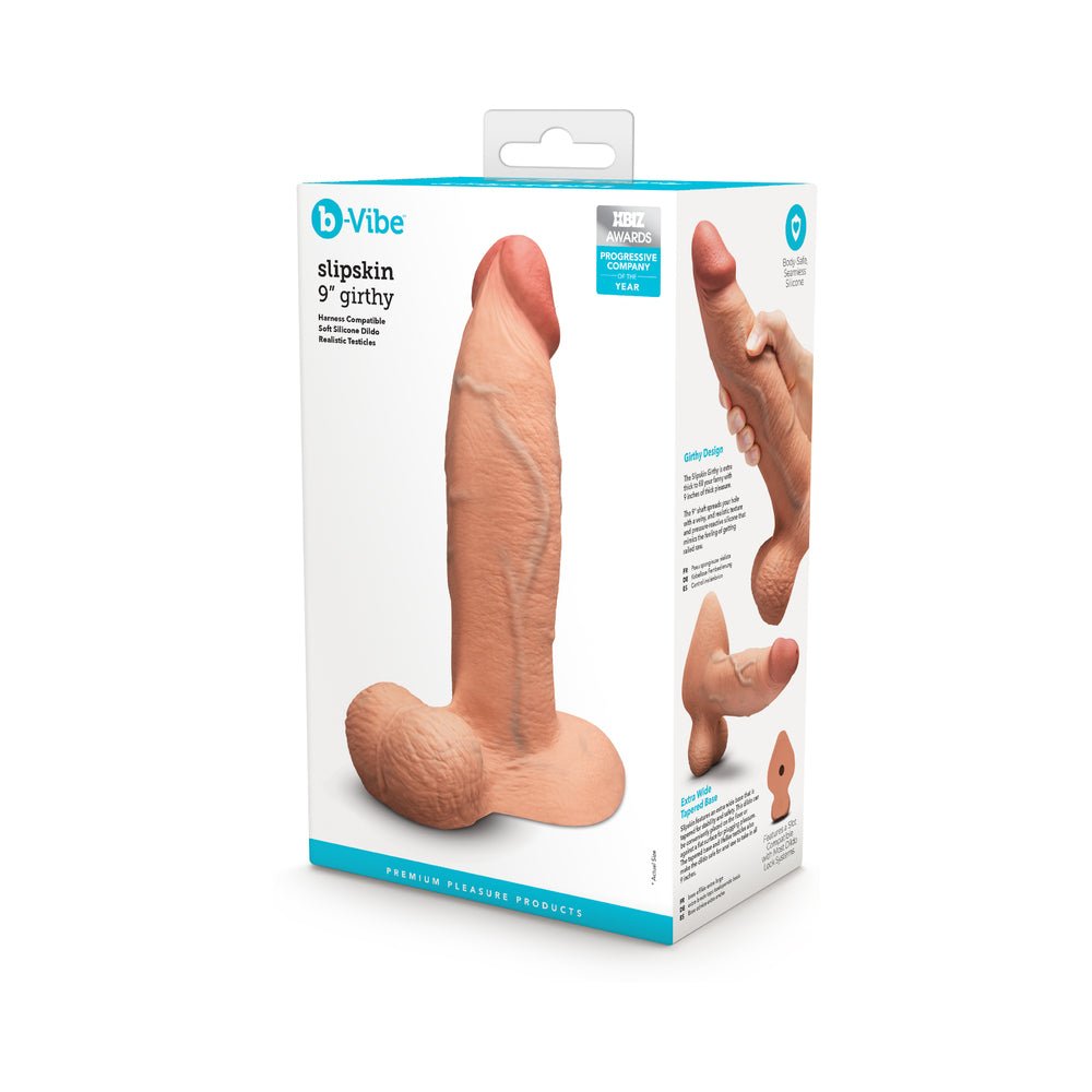 b-vibe-slipskin-realistic-silicone-dildo-9-in-girthy-mocha b-Vibe Slipskin Realistic Silicone Dildo 9 in. Girthy Mocha - Image 1