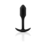 b-Vibe Snug Plug 1 Weighted Silicone Anal Plug Black - Image 3