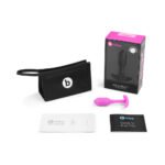 b-Vibe Snug Plug 1 Weighted Silicone Anal Plug Fuchsia - Image 2