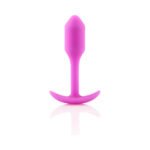 b-Vibe Snug Plug 1 Weighted Silicone Anal Plug Fuchsia - Image 3