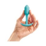 b-Vibe Snug Plug 1 Weighted Silicone Anal Plug Mint - Image 6