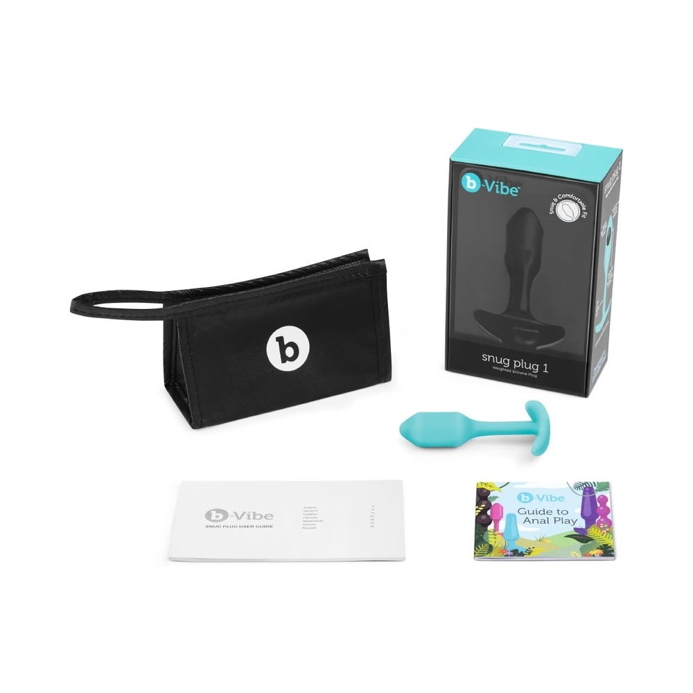 b-vibe-snug-plug-1-weighted-silicone-anal-plug-mint b-Vibe Snug Plug 1 Weighted Silicone Anal Plug Mint - Image 1