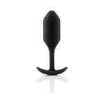 b-Vibe Snug Plug 2 Weighted Silicone Anal Plug Black - Image 3