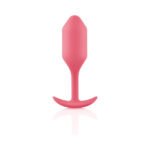 b-Vibe Snug Plug 2 Weighted Silicone Anal Plug Coral - Image 3
