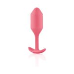 b-Vibe Snug Plug 2 Weighted Silicone Anal Plug Coral - Image 4