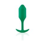 b-Vibe Snug Plug 2 Weighted Silicone Anal Plug Green - Image 3