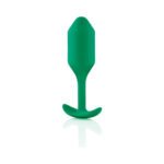 b-Vibe Snug Plug 2 Weighted Silicone Anal Plug Green - Image 4