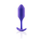 b-Vibe Snug Plug 2 Weighted Silicone Anal Plug Purple - Image 4