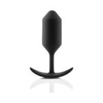 b-Vibe Snug Plug 3 Weighted Silicone Anal Plug Black - Image 3
