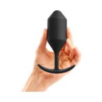 b-Vibe Snug Plug 4 Weighted Silicone Anal Plug Black - Image 6