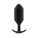 b-Vibe Snug Plug 7 Weighted Silicone Anal Plug Black - Image 2