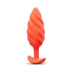 b-Vibe Swirl Texture Plug Medium Vibrating Rechargeable Silicone Anal Plug – Orange - Image 4