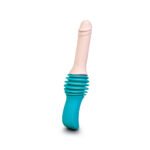 b-Vibe Thrusting Dildo Machine with 6.5" Dildo and Remote Control – Teal - Image 3