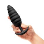 b-Vibe Twist Texture Plug Large Vibrating Rechargeable Black Anal Plug - Image 7