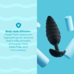 b-Vibe Twist Texture Plug Large Vibrating Rechargeable Black Anal Plug - Image 10