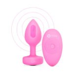 b-Vibe Vibrating Heart Anal Plug with Heart-Shaped Jewel Base Small/Medium Pink - Image 4