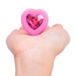 b-Vibe Vibrating Heart Anal Plug with Heart-Shaped Jewel Base Small/Medium Pink - Image 8