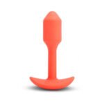 b-Vibe Vibrating Snug Plug 1 Rechargeable Weighted Silicone Anal Plug Orange - Image 4
