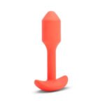 b-Vibe Vibrating Snug Plug 1 Rechargeable Weighted Silicone Anal Plug Orange - Image 5