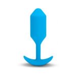 b-Vibe Vibrating Snug Plug 3 Rechargeable Weighted Silicone Anal Plug Blue - Image 4