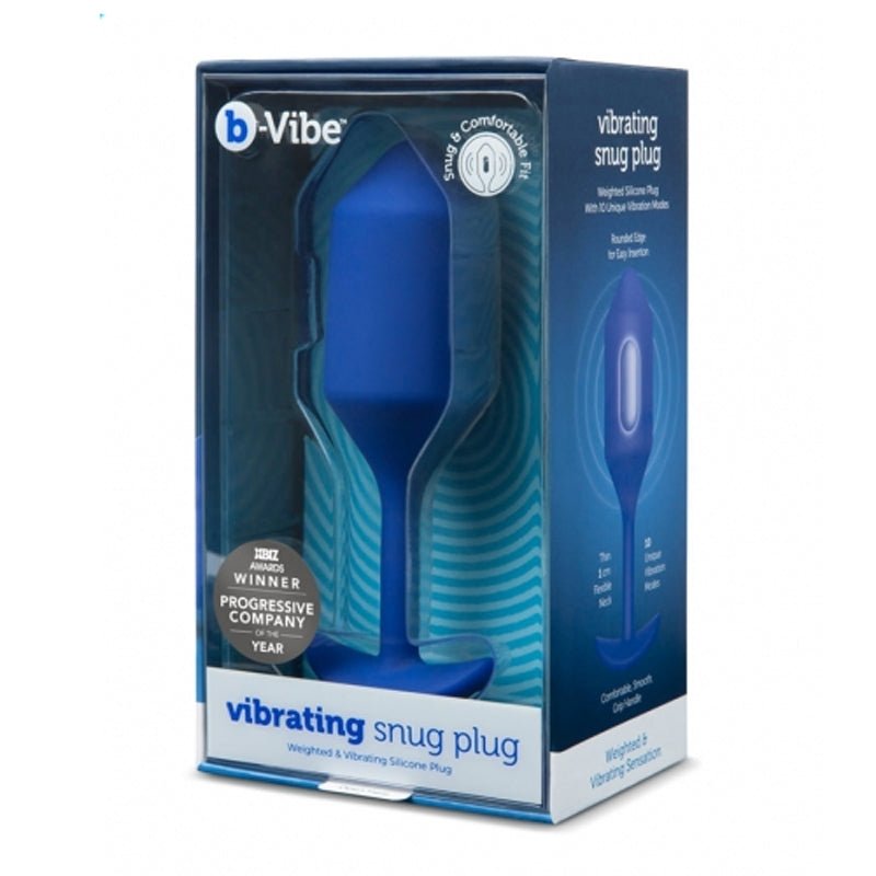 b-vibe-vibrating-snug-plug-4-rechargeable-weighted-silicone-anal-plug-navy b-Vibe Vibrating Snug Plug 4 Rechargeable Weighted Silicone Anal Plug Navy - Image 1