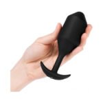 b-Vibe Vibrating Snug Plug 5 Rechargeable Weighted Silicone Anal Plug Black - Image 7